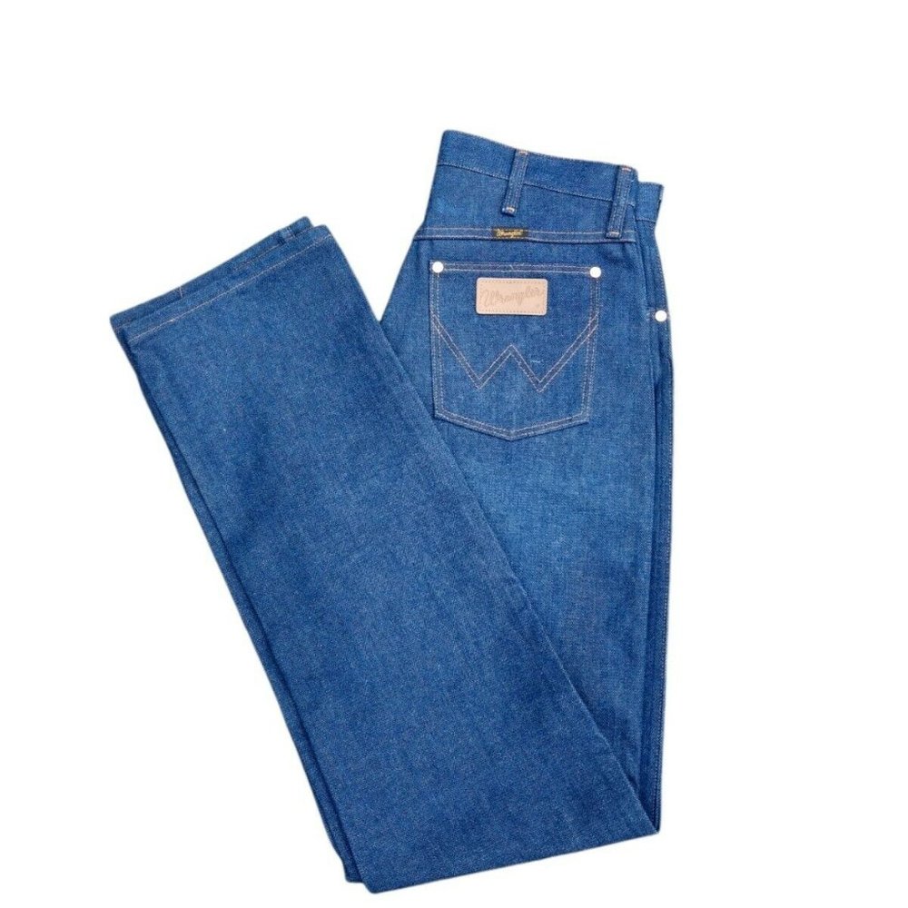 Jeans Vintage Wrangler Denim Blue Jeans Size 32x34 3MWZ Cowboy Fit Made USA New - Picture 1 of 11